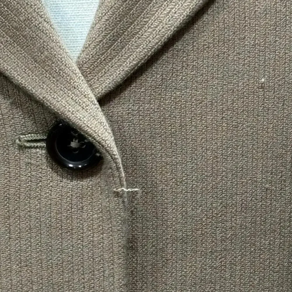 Isaia Blazer Mens IT 46 Beige Wool Elscheidt Stripe Made Italy Sport Coat Jacket